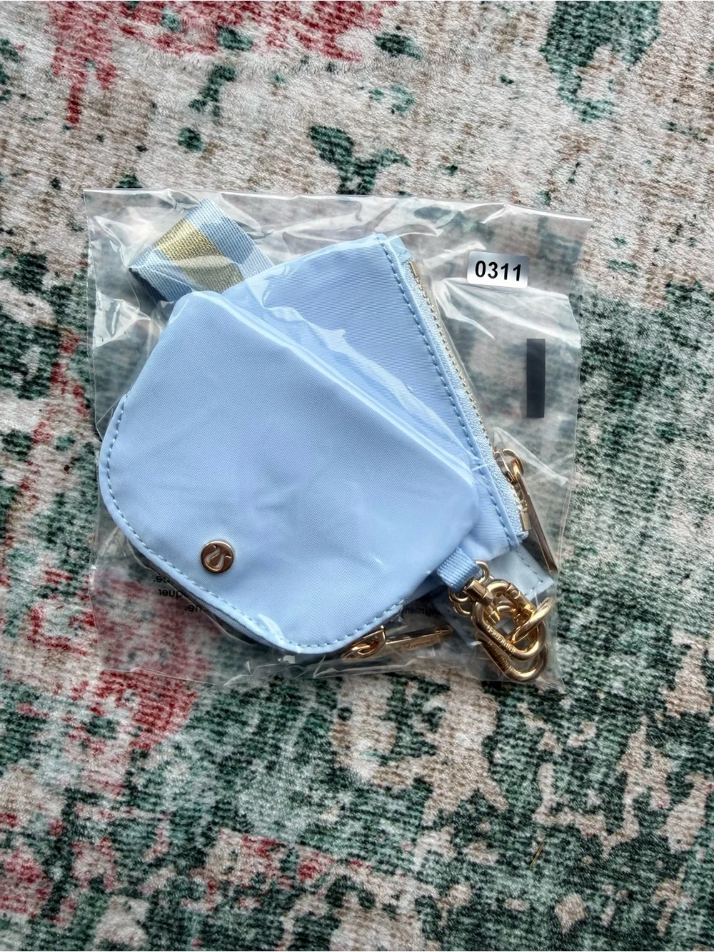 lululemon athletica Pale Blue Key & Card Holder Set with Wristlet